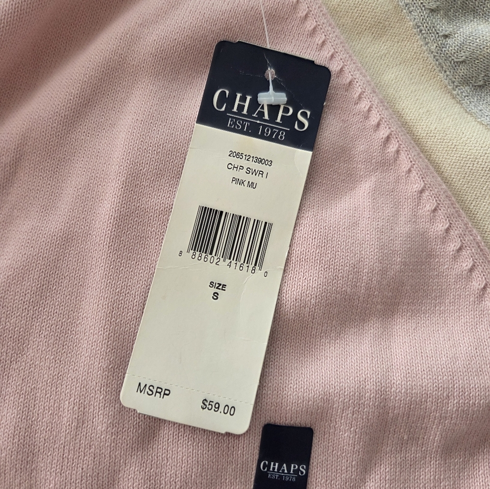 NEW Chaps Color-Block Pullover - Size S - Picture 6 of 7